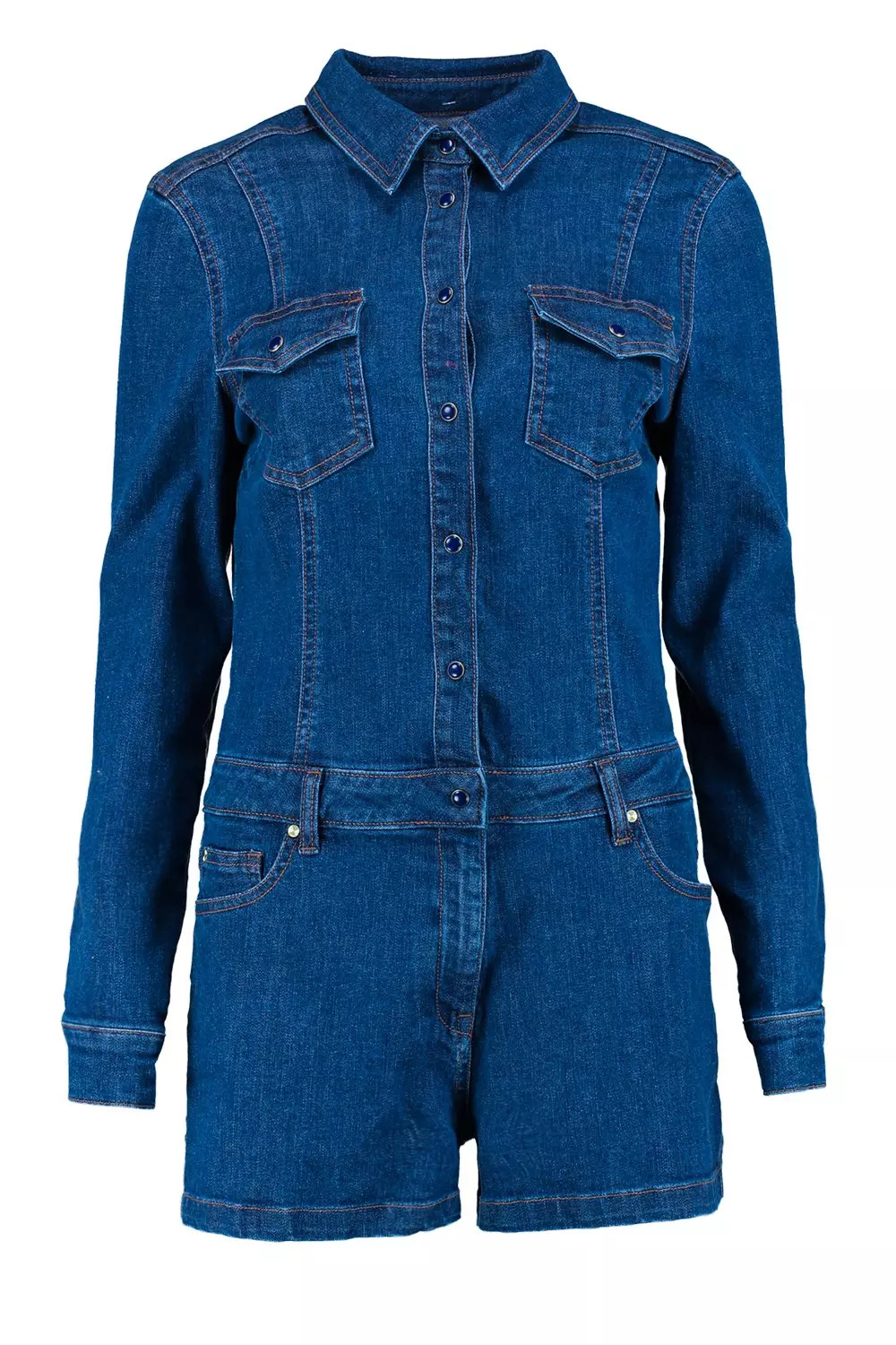 Denim playsuit long sleeve online